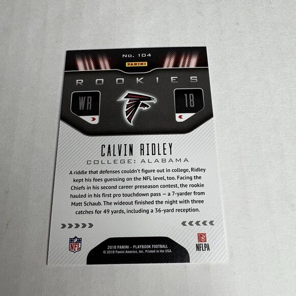 2018 Panini Playbook Calvin Ridley #104 Rookie Card RC Falcons Titans - Picture 5 of 7